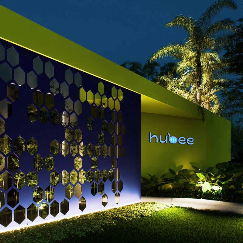 Renderização do exterior do Hubee